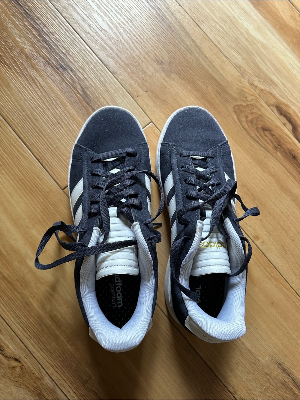 Adidas Navy and White Classic Low-Top Sneakers
